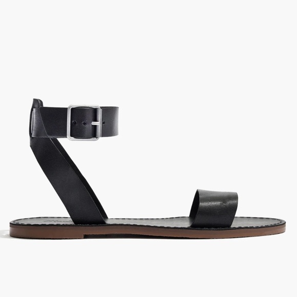 Madewell The Boardwalk Ankle-Strap Sandal In Black Leather - Picture 3 of 13